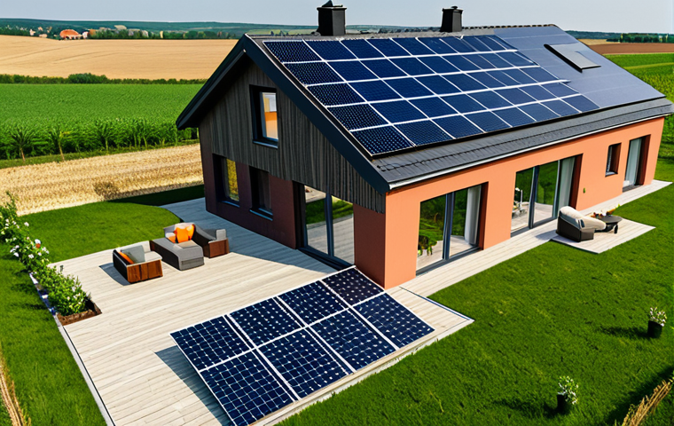 **

"A modern, eco-friendly home in the Hungarian countryside, featuring solar panels on the roof and energy-efficient windows, surrounded by fields. Fully clothed family is smiling in the yard. Safe for work, appropriate content, fully clothed, family-friendly, professional photography, perfect anatomy, natural proportions, high quality."

**