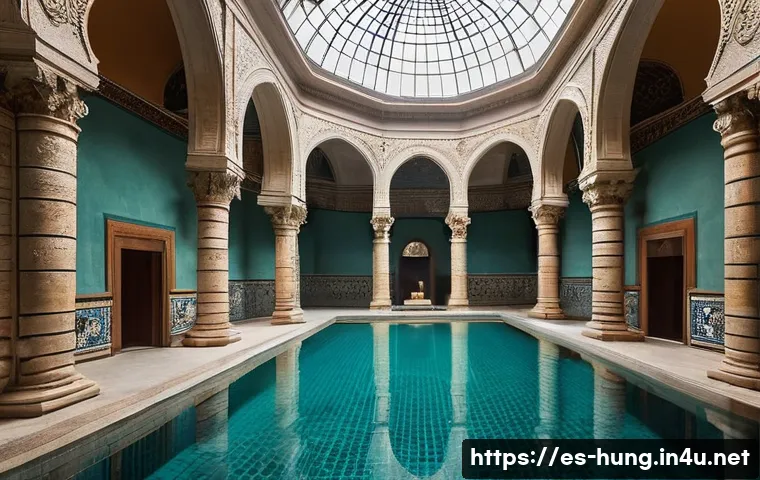 헝가리 오스만 제국 지배 - **"A serene, historically-inspired scene inside the Rudas Bath in Budapest, showcasing the Ottoman a...